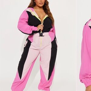 FashionNova Women's off season windbreaker jumpsuit